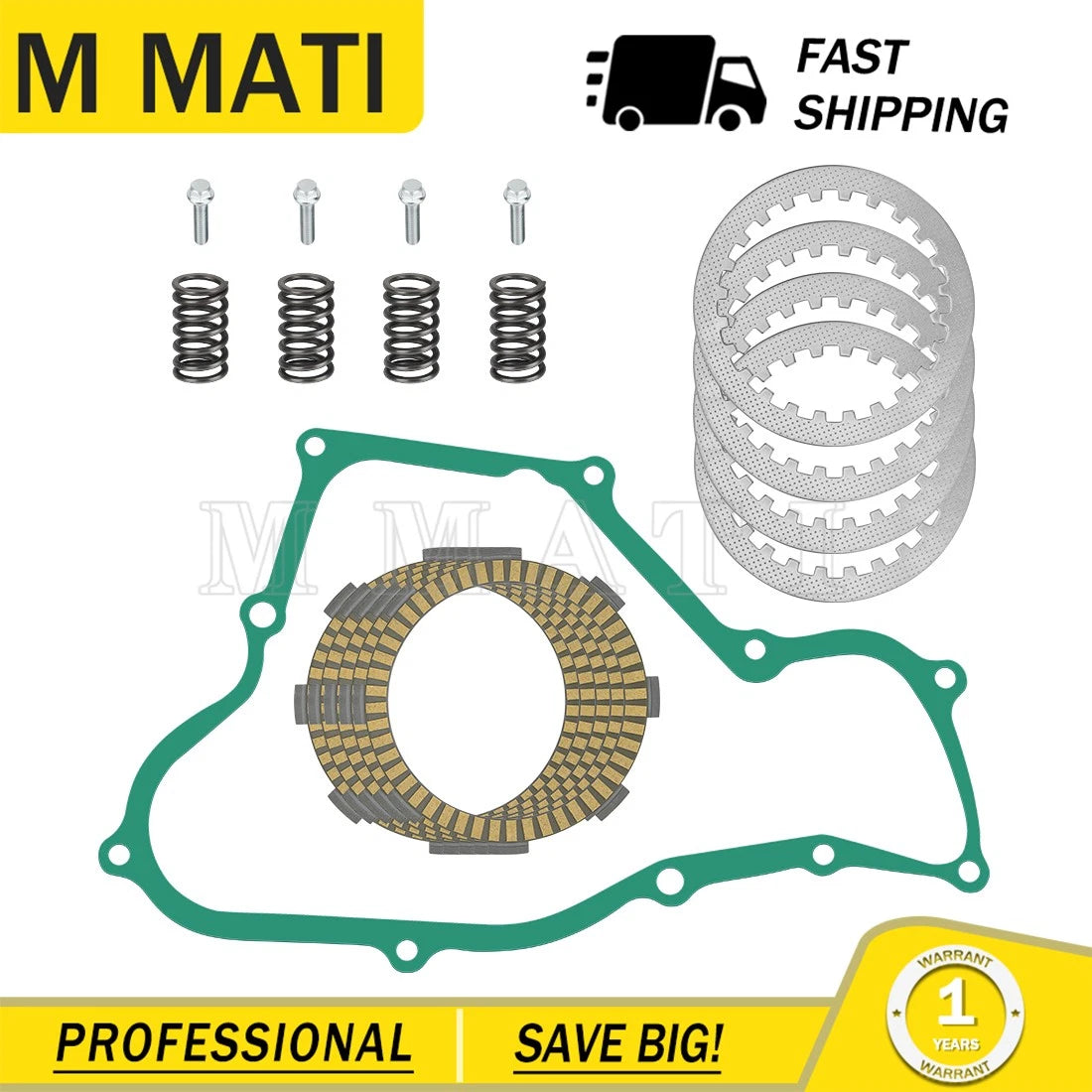 Clutch Plates Kit w/ Springs & Cover Gasket for Honda CR80R CR80RB CR85R CR85RB (1996–2007)