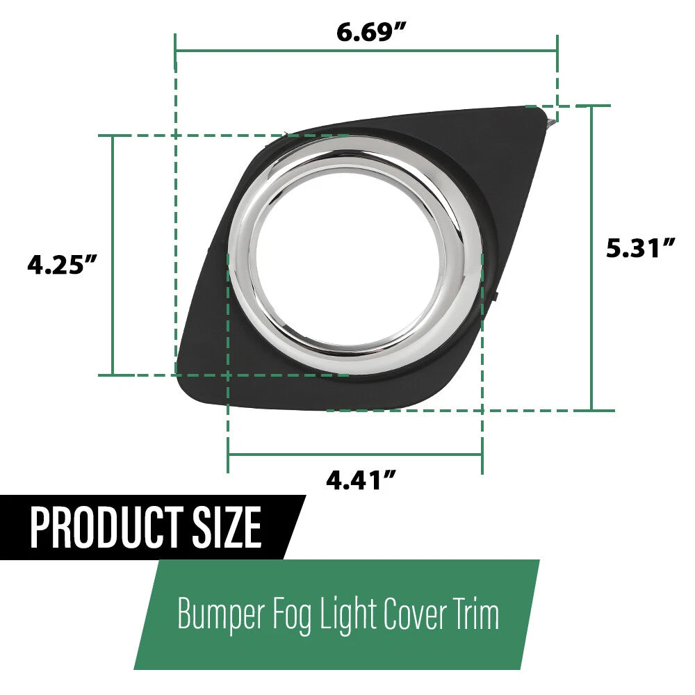 Set of 2 Front Bumper Fog Light Bezels for Toyota RAV4 (2009–2012)