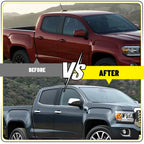 Set of 4 Black Pillar Post Door Window Covers for Chevy Colorado GMC Canyon (2015–2022)