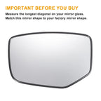 Left Side White Mirror Glass w/ Back for Honda Accord (2008–2010)