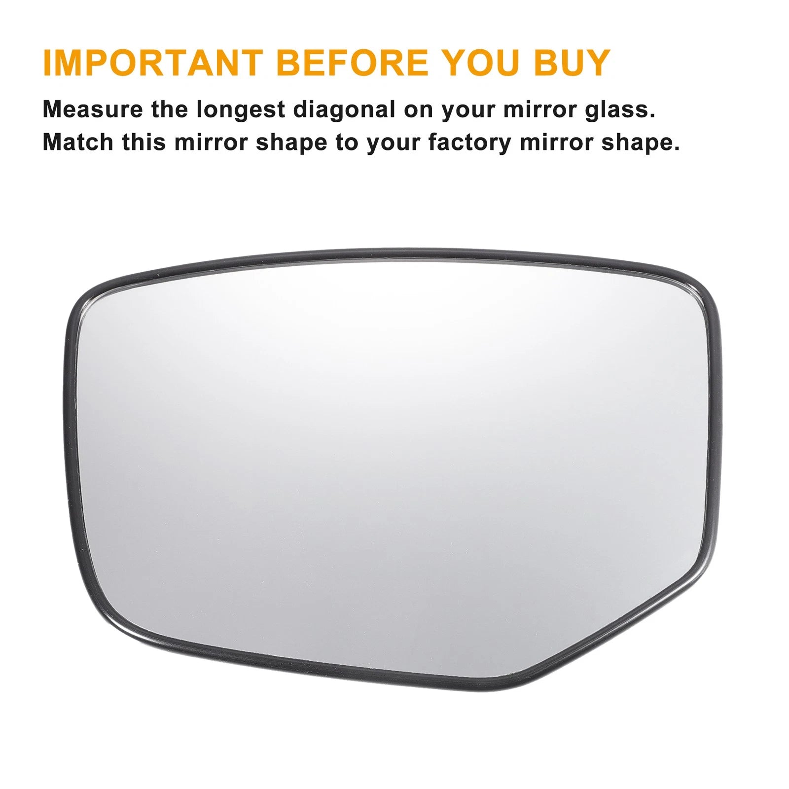Left Side White Mirror Glass w/ Back for Honda Accord (2008–2010)