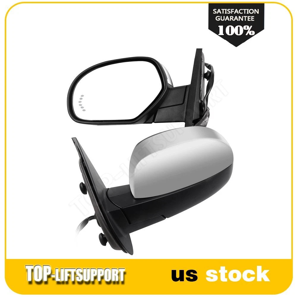 Set of 2 Power Memory Heated Chrome Mirrors for GM Pickup