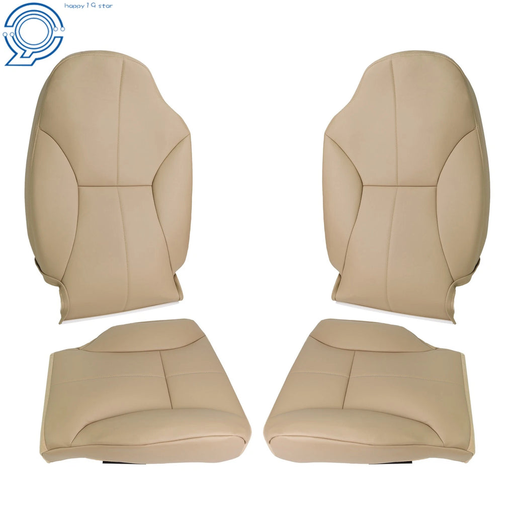 Set of 4 Front Seat Covers for Dodge Ram 1500 2500 3500 (1998–2002) Tan Leather