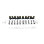10pcs Windshield Bolt Kit for Motorcycle (Well Nuts, Silver)