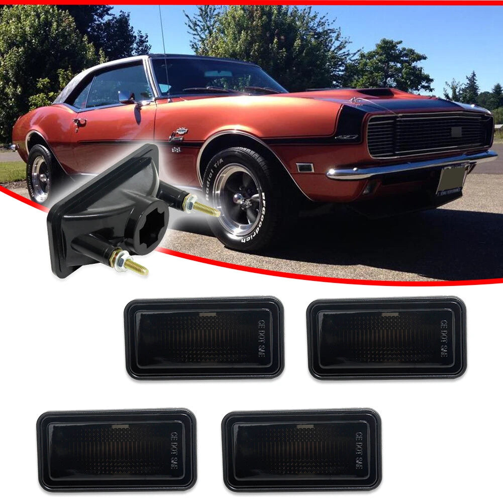 Set of 4 Smoke Side Marker Lights for 1968-1969 Camaro Impala Nova Corvette