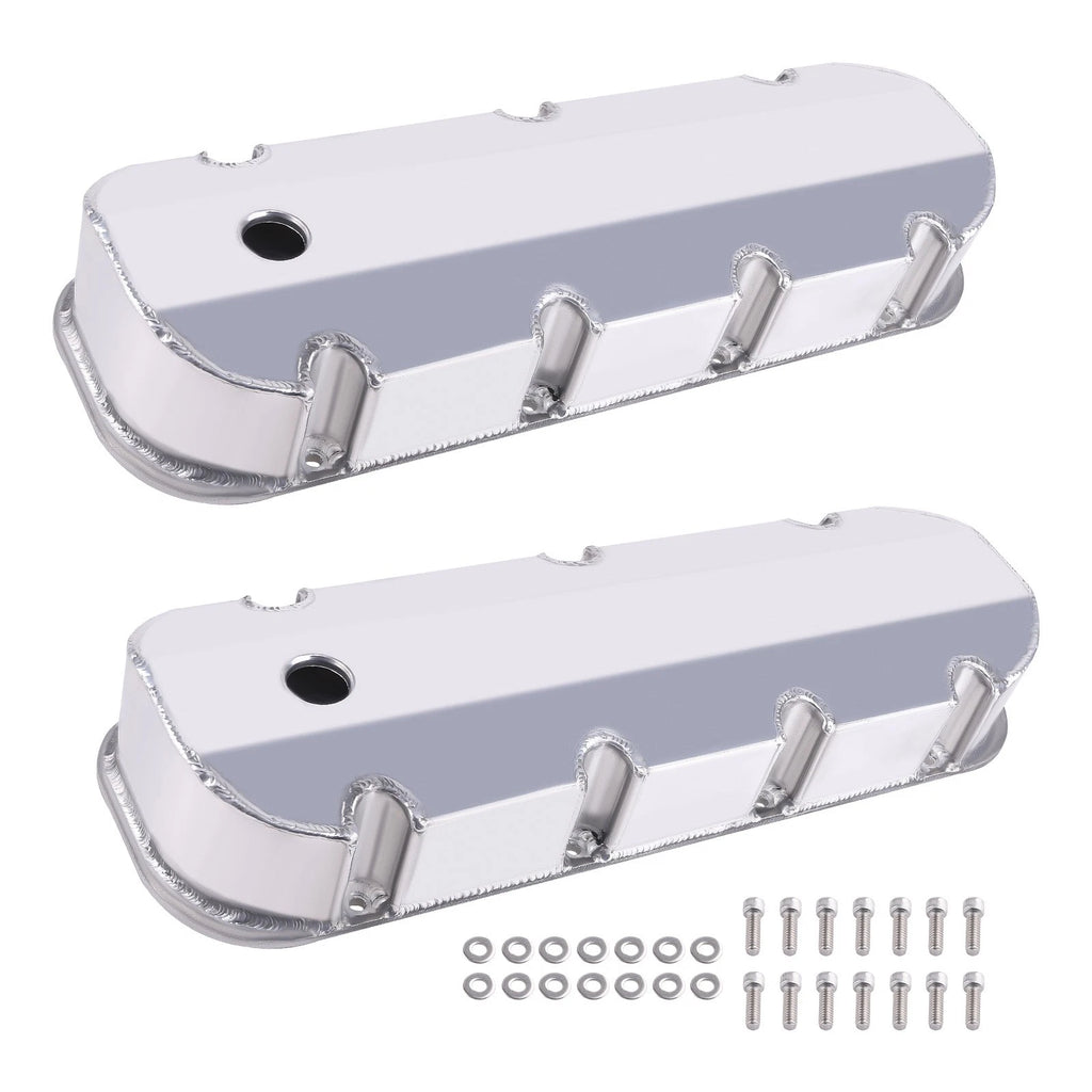 Set of 2 Polished Valve Covers for Chevrolet Big Block 396 427 454 (1965–1995)