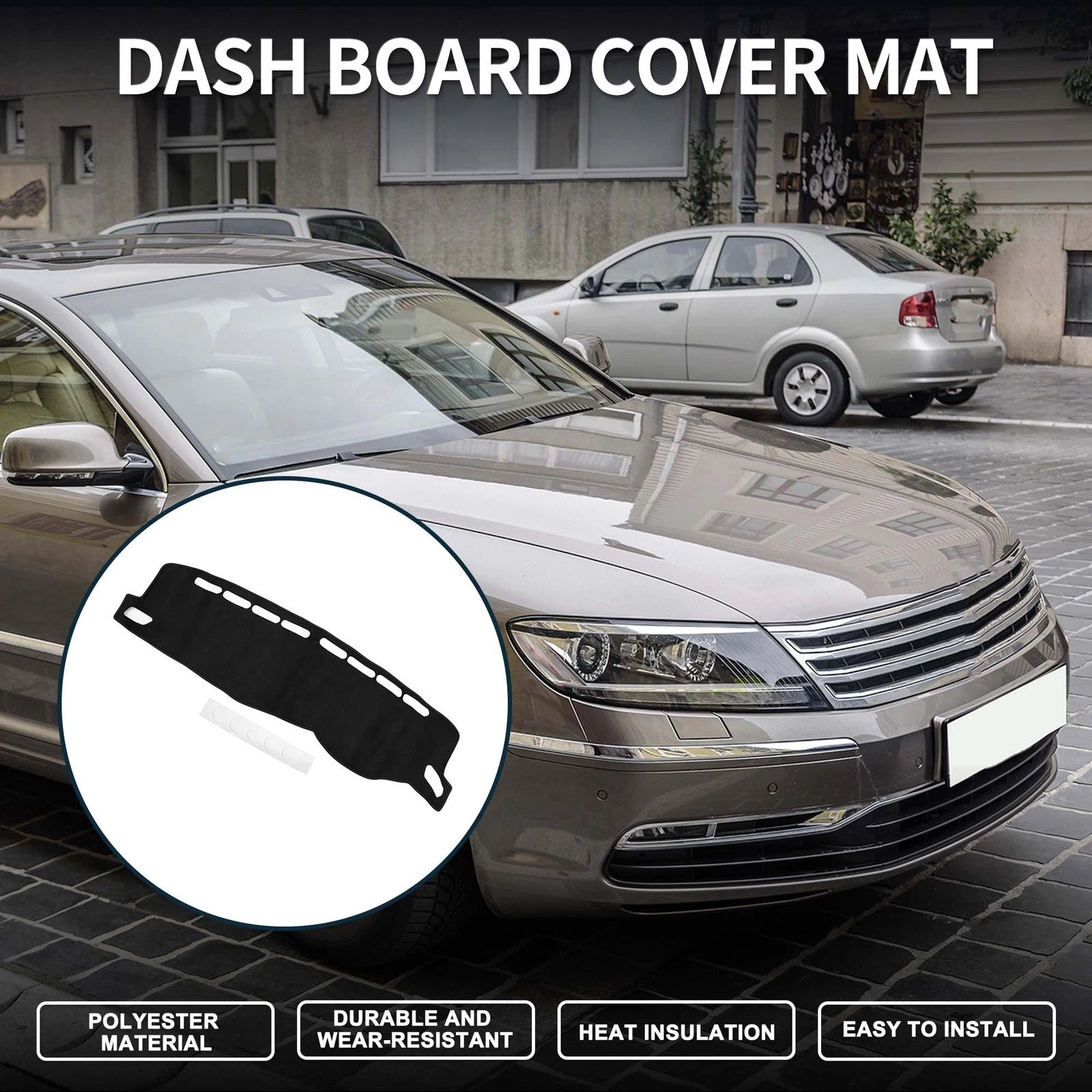 Dashboard Cover Mat for Volkswagen T-ROC (2018–2023) Sun Protector Black