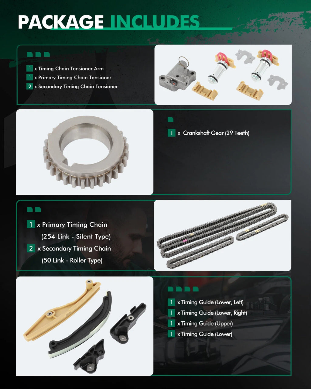 Timing Chain Kit for Ford Explorer (2011–2017), Taurus (2013–2019) 3.5L