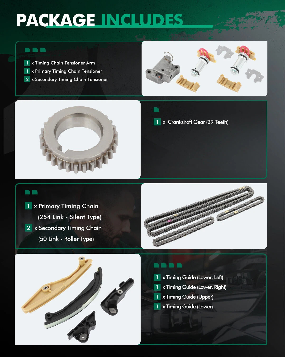 Timing Chain Kit for Ford Explorer (2011–2017), Taurus (2013–2019) 3.5L