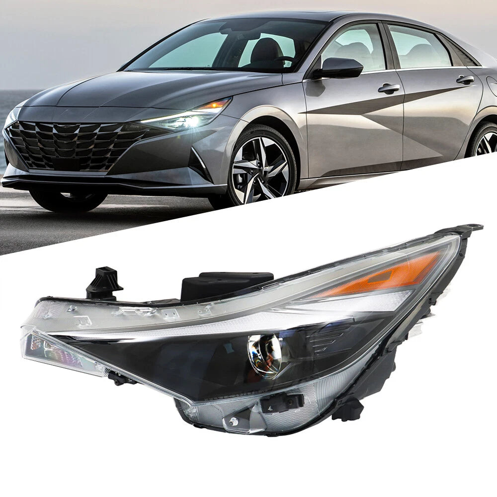 Headlight Assembly for Hyundai (2021–2022) Black Left Driver Clear Lens
