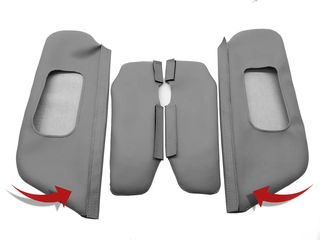Sunvisor & Extension Covers for Ford F250 F350 F450 (1999–2007) Med Flint Gray