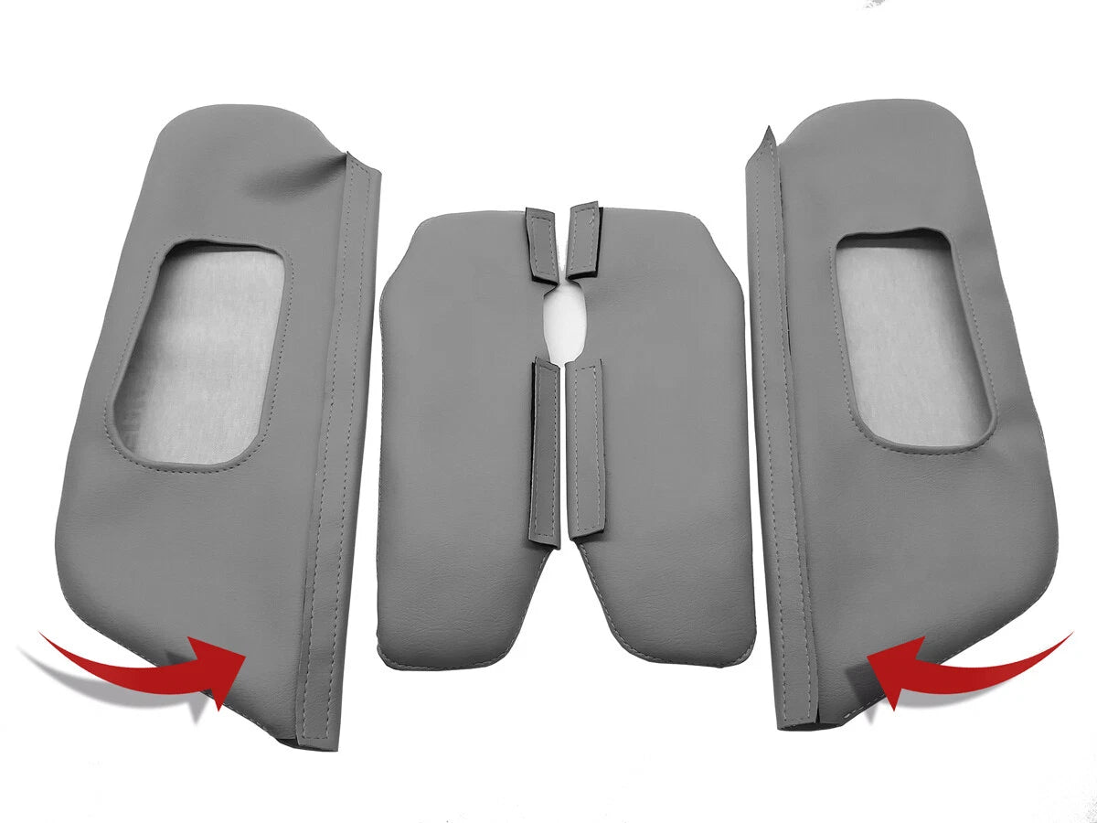 Sunvisor & Extension Covers for Ford F250 F350 F450 (1999–2007) Med Flint Gray