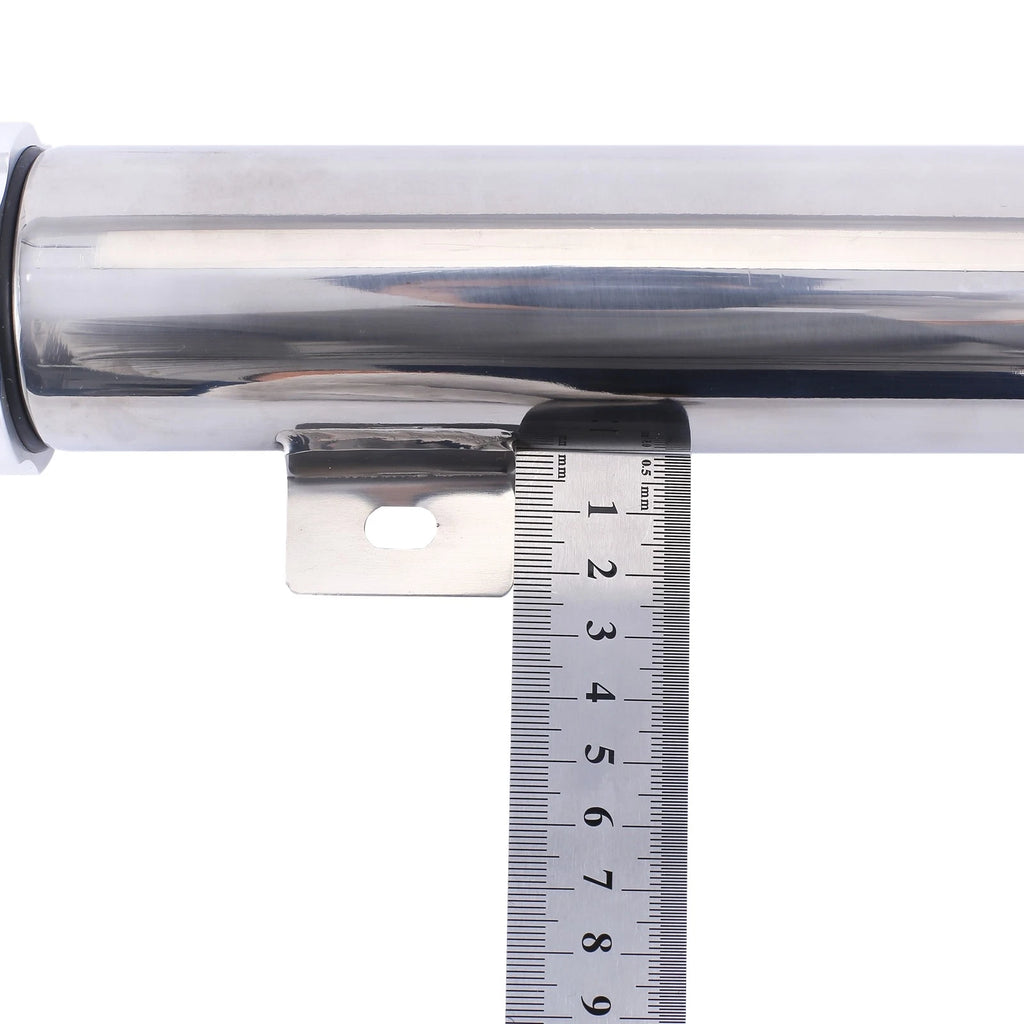 2" x 15" Polished Aluminum Slim Overflow Radiator Tank Reservoir for Universal