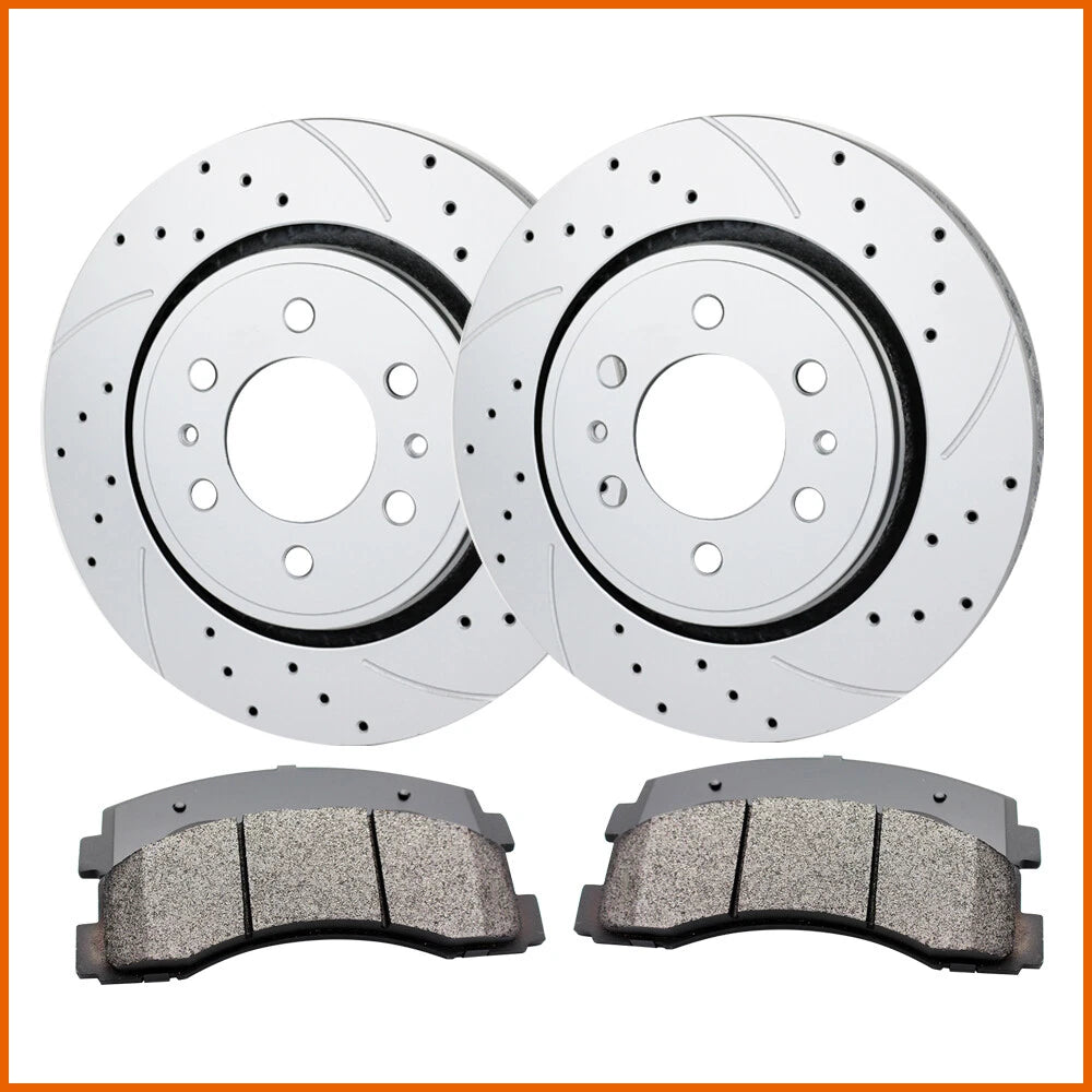 Front Drilled Brake Rotors & Ceramic Pads Kit for Ford F-150 (2010–2020)