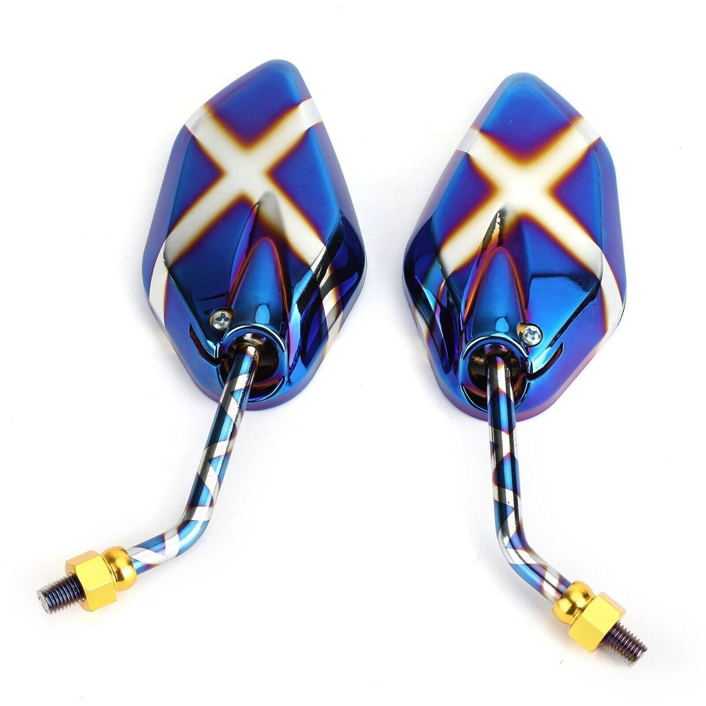 Rearview Side Mirrors 10mm M10 for Motorcycle Scooter Cruiser Chopper