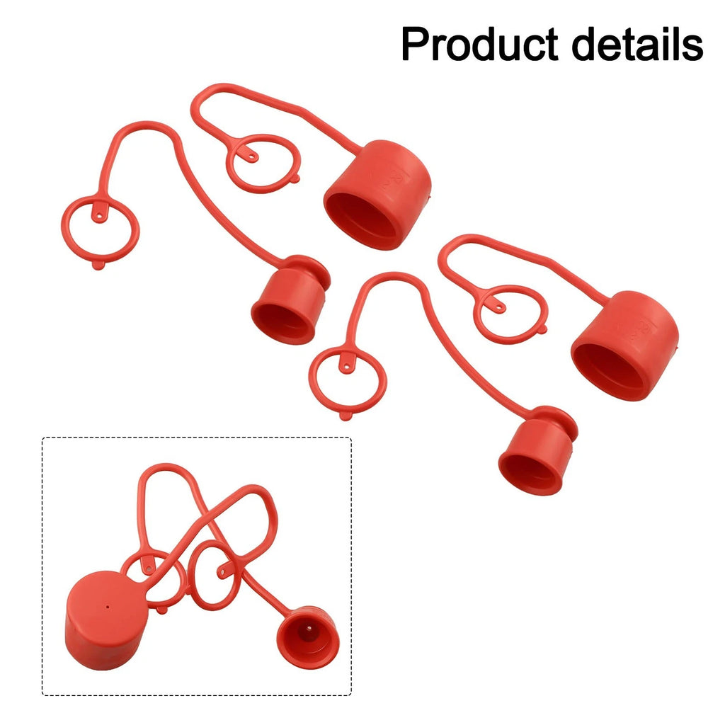 Set of 2 Hydraulic Coupler Dust Covers - Red Color