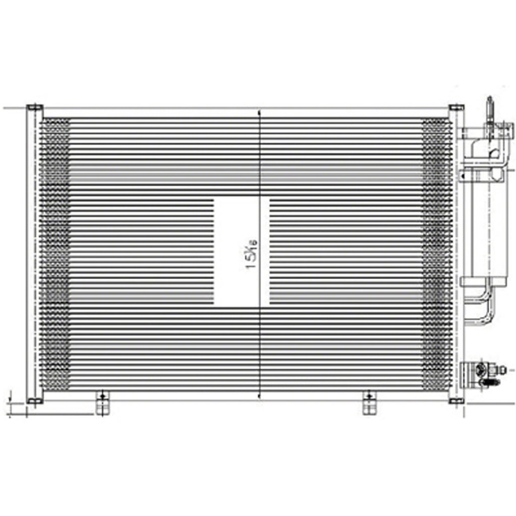 Replacement Condenser w/Receiver Drier For 2011-2013 Ford Fiesta Hatchback