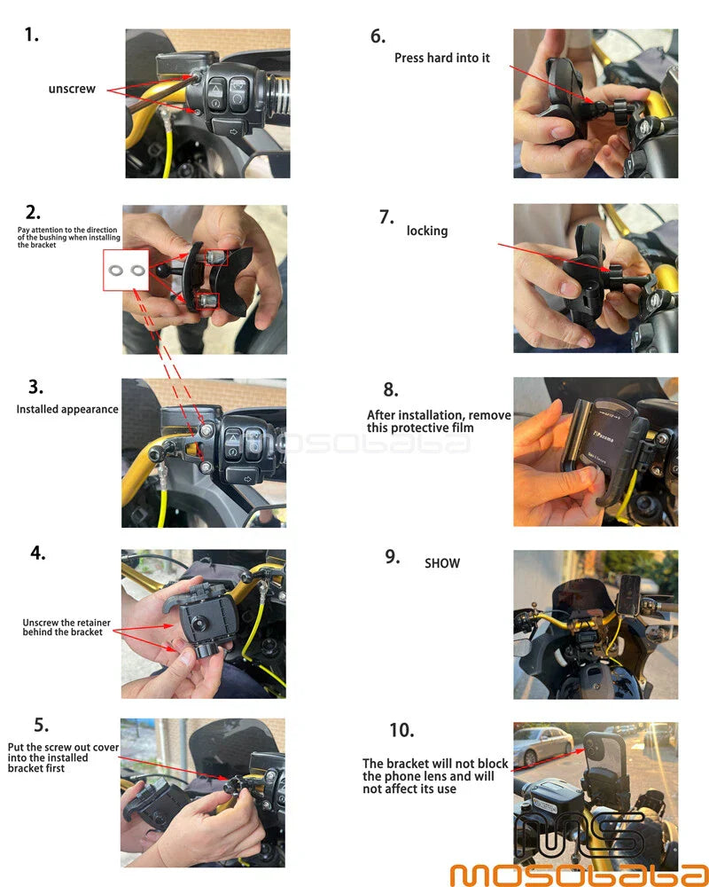 Handlebar Mount Phone Holder for Harley Touring Softail Street Glide (2014-2023)
