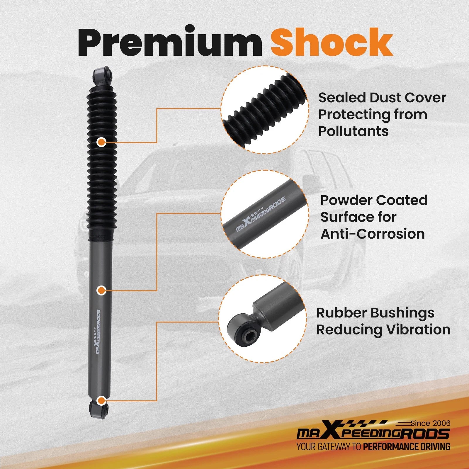 6" Off-Road Suspension Lift Kit Shocks for Chevy Silverado GMC Sierra 1500 (2007–2013)