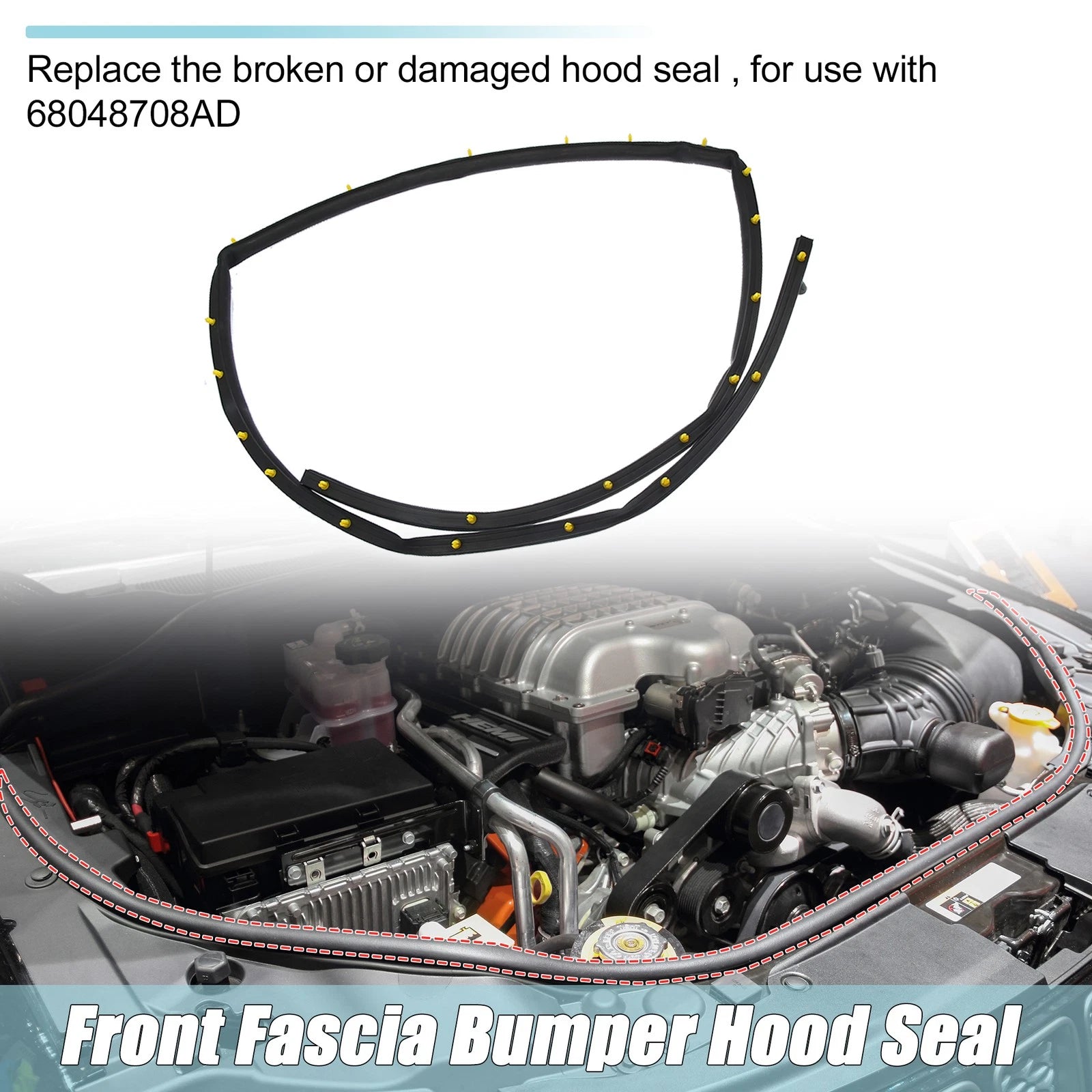 Hood Seal Strip for Jeep Grand Cherokee, Dodge Durango (2011–2020) 68070493AA