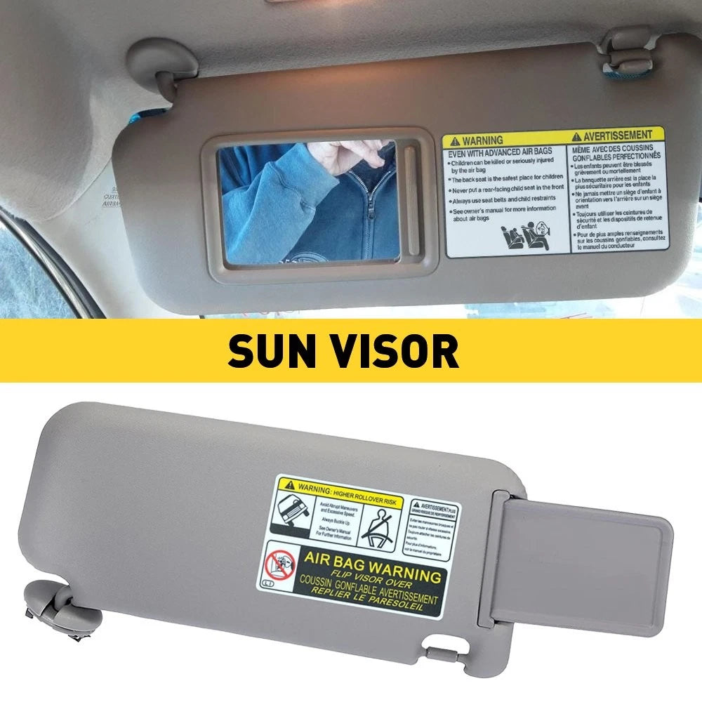 OE-Style Side Driver Sun Visor for Toyota RAV4 (2006–2012) Left Gray
