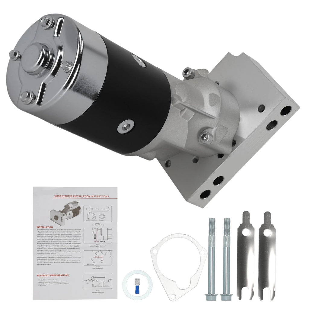 Starter Motor for Chevy SBC 305 350 (Chrome, 3HP, High Torque, 18493)