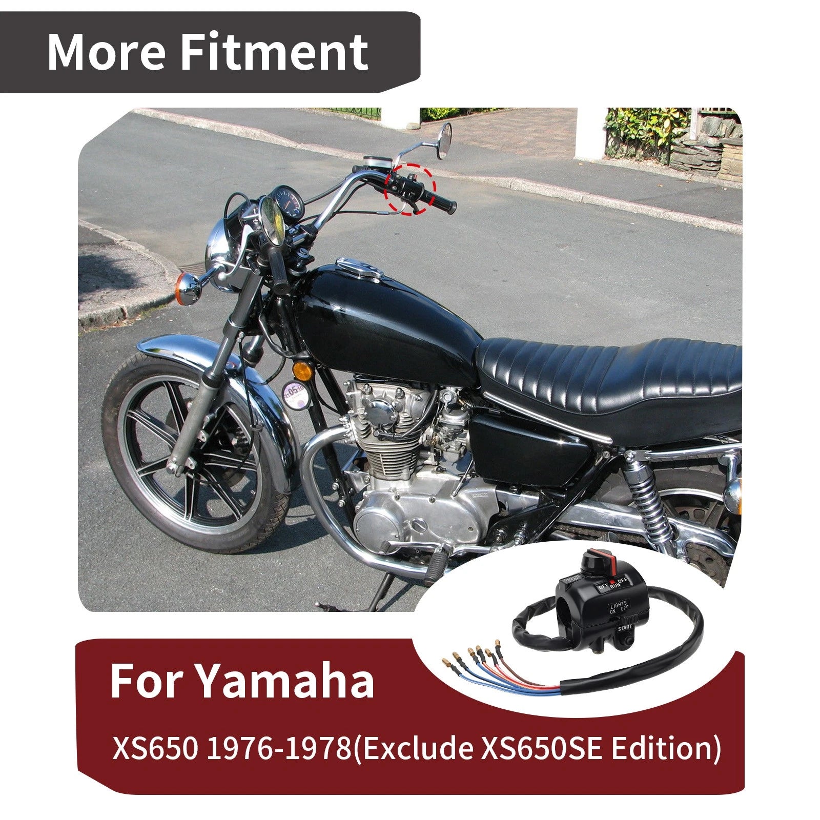 Right Hand Handlebar Switch Assembly for Yamaha XS650 (1976–1978) 584-83963-00-00