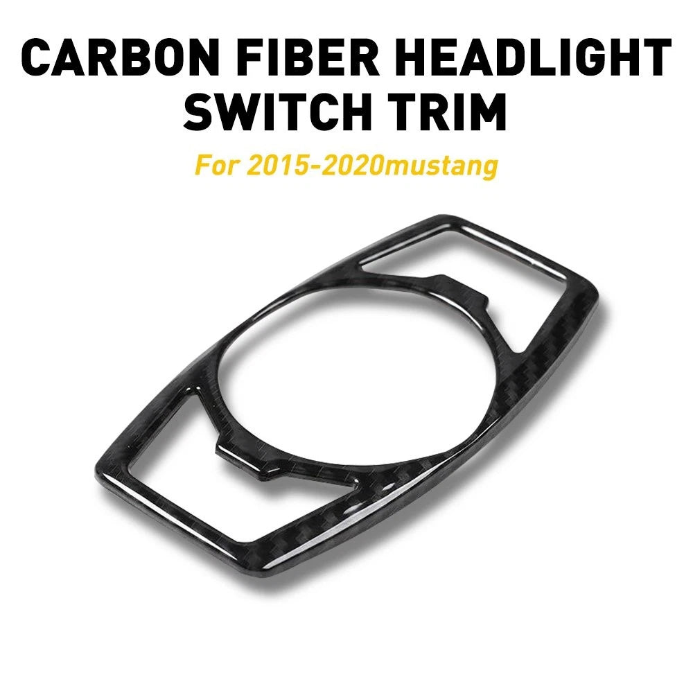 Carbon Fiber Headlight Switch Trim for Ford Mustang (2015–2020)