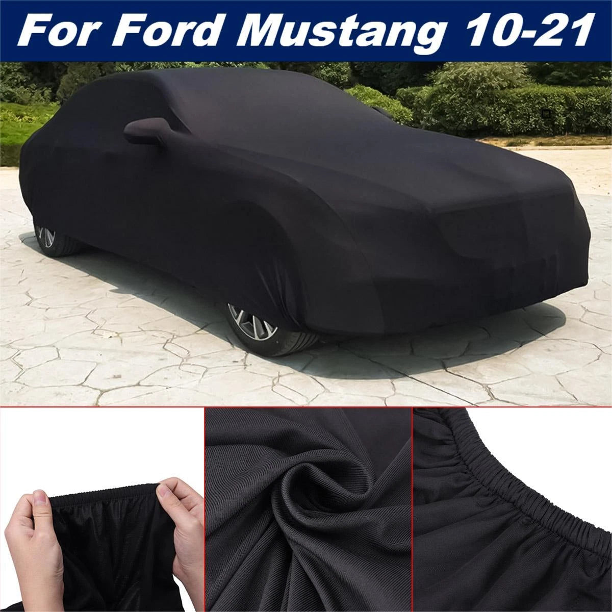 Car Cover for Ford Mustang (2010–2021) - Black, Dustproof, Indoor/Outdoor