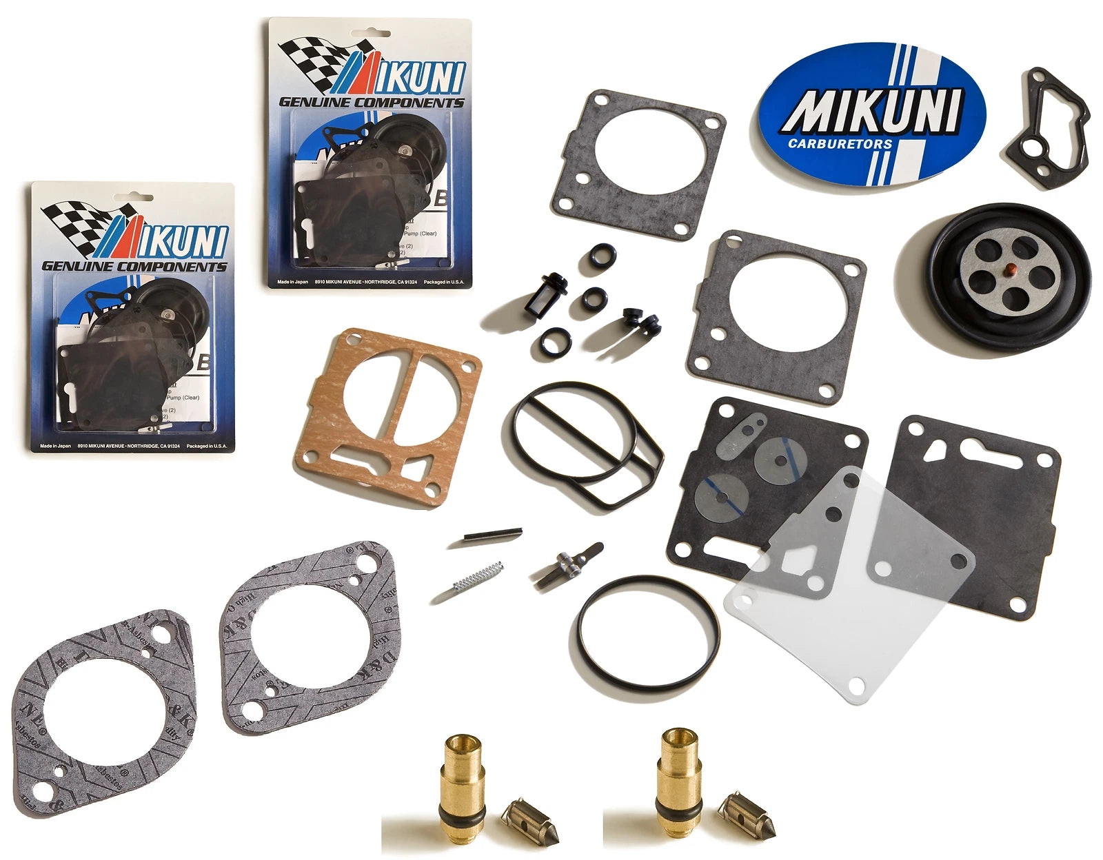 2X Mikuni Carburetor Rebuild Kit W/ Needle & Base Gaskets for SeaDoo 951 (1998–2002)