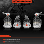 Set of 4 Front Lower & Upper Ball Joints for Honda Civic (1992–1995)