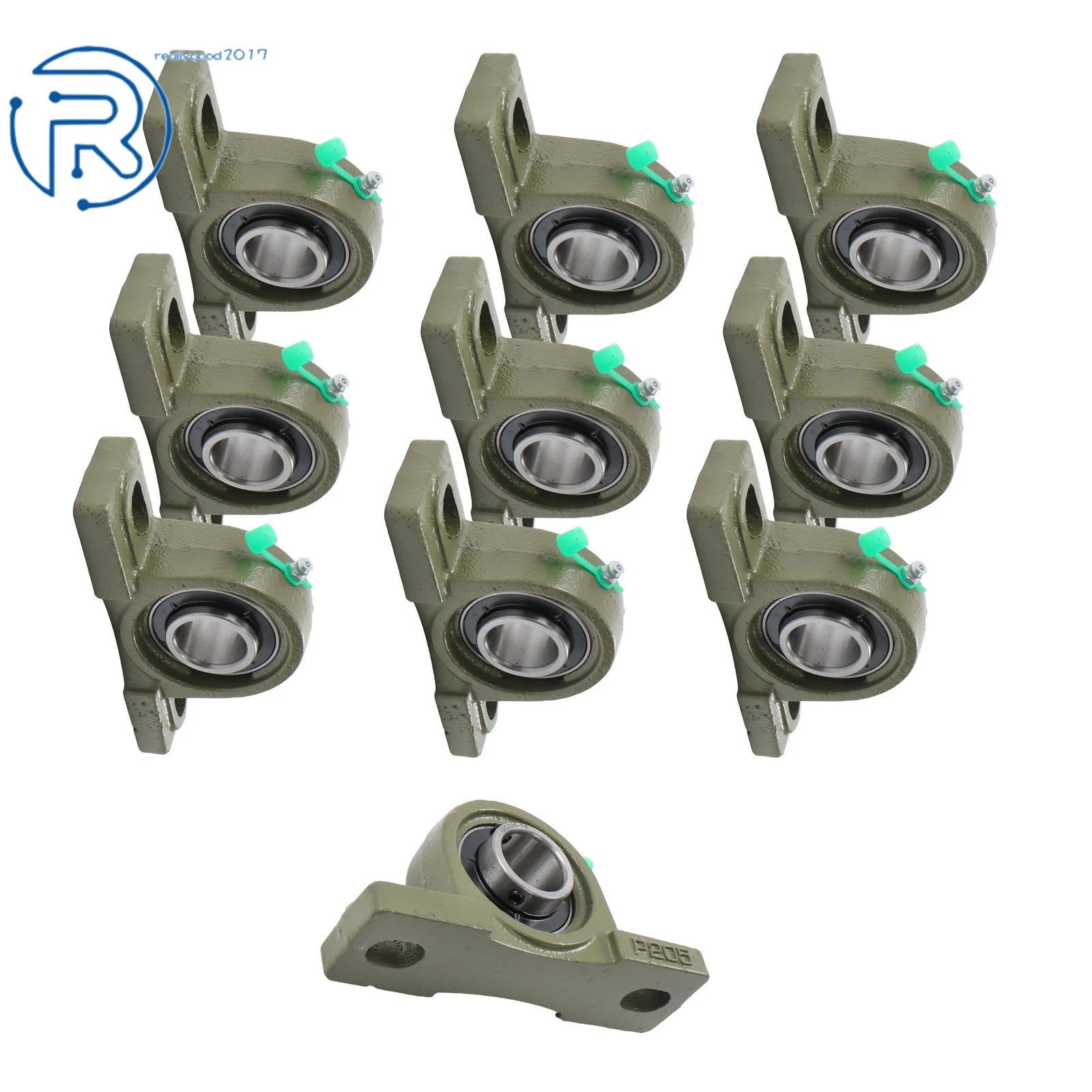 Set of 10 Pillow Block Bearings for UCP205-16 (1" Bore)