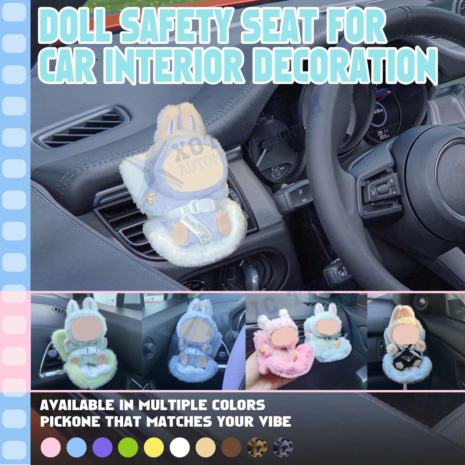Beige Air Vent Ornament Accessory for Mini Safety Seat Plush Dolls (-)