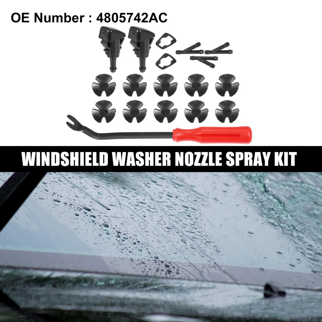 18pcs Front Windshield Washer Nozzle Kit 4805742AC for Dodge Charger (2006–2010)