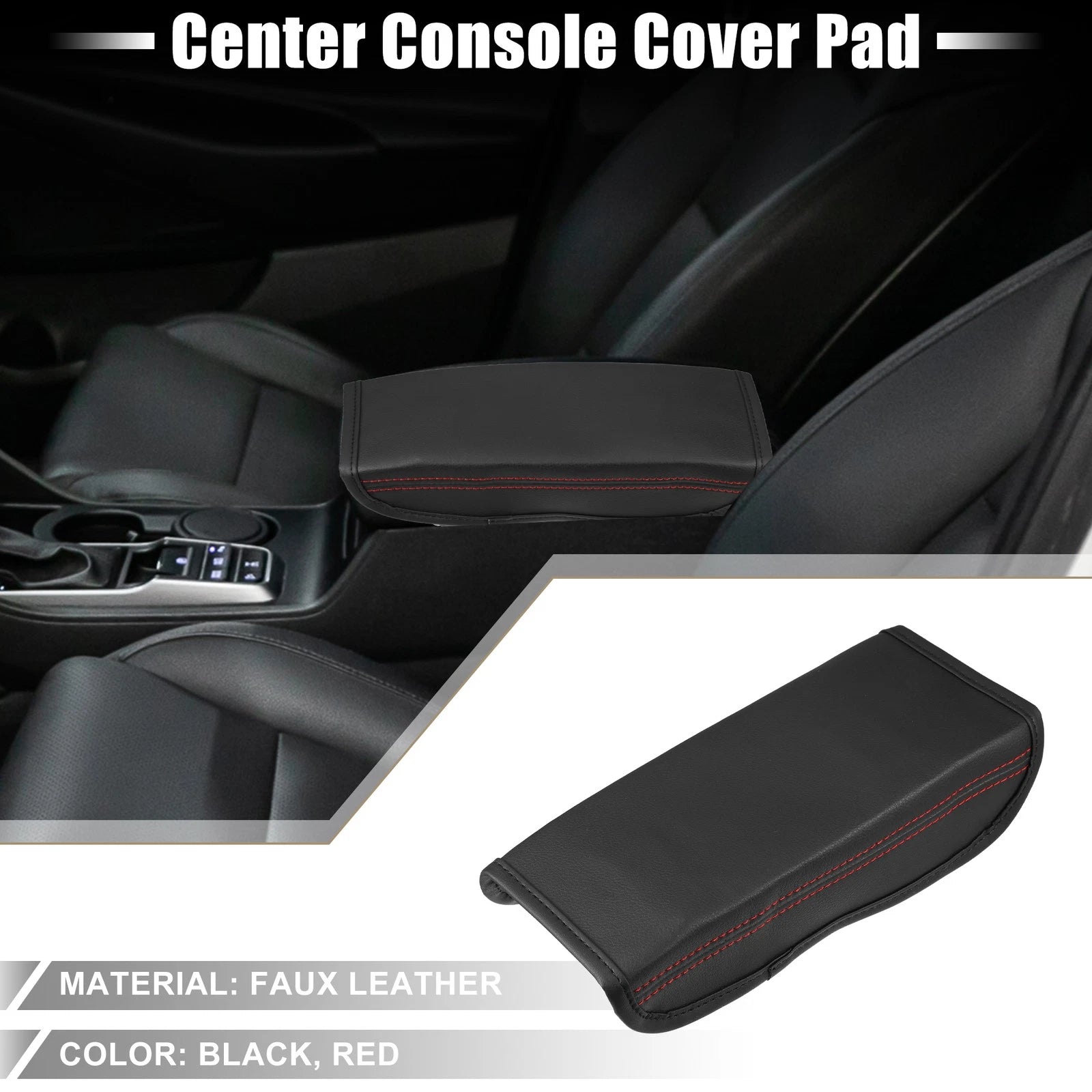 Armrest Cover for Hyundai Tucson (2016–2021) Black Red