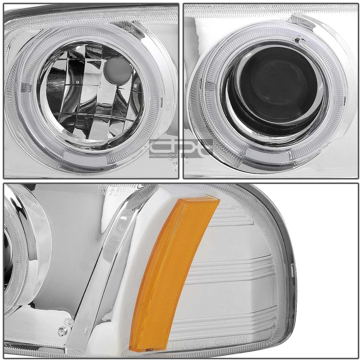 Dual Halo Projector Headlight Set for GMC Sierra (1999–2006) - Chrome