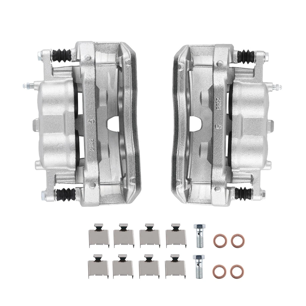 Set of 2 Front Brake Calipers with Bracket for Ford Expedition F-150 (2010–2021)