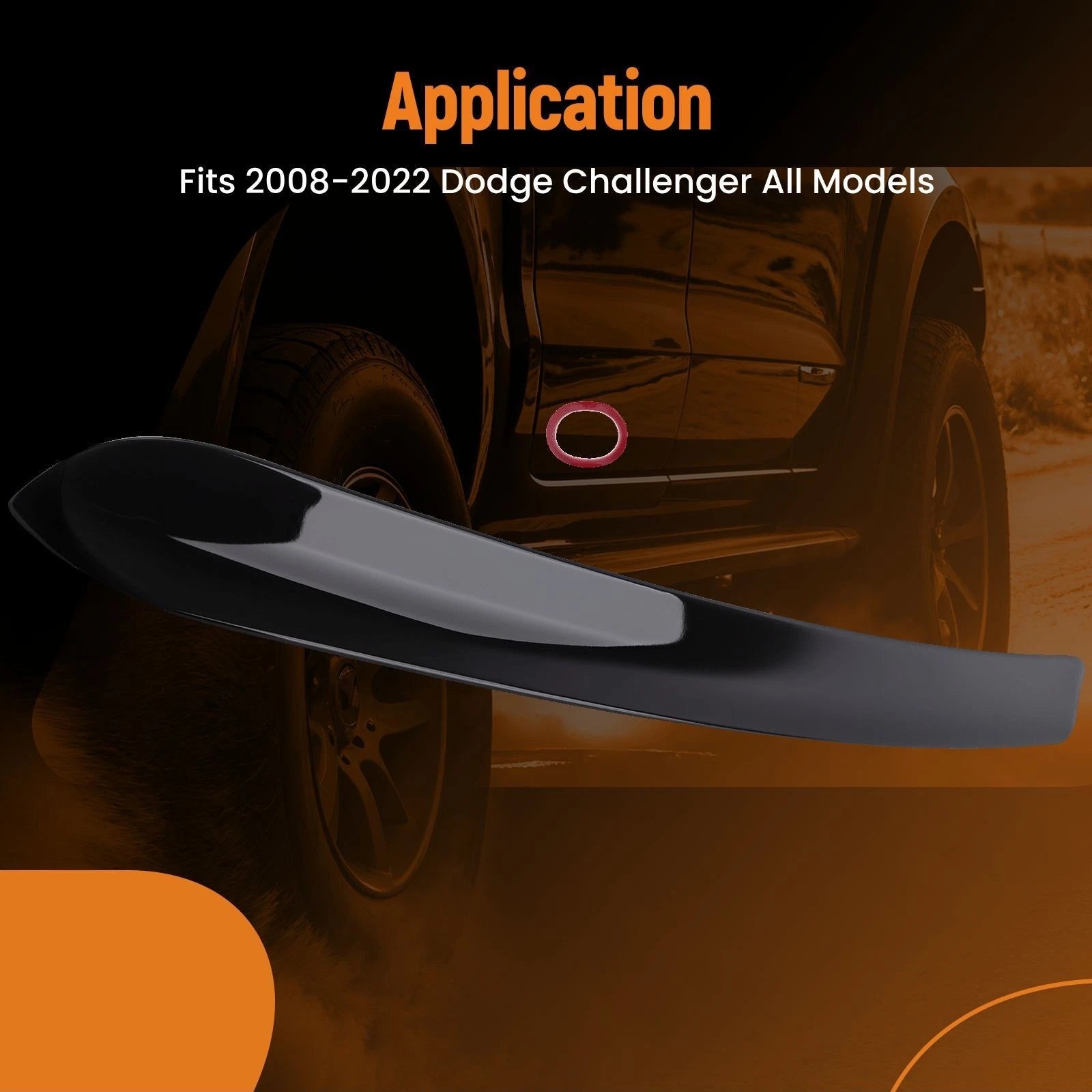 ABS Rear Window Roof Spoiler for Dodge Challenger (2008-2022) Gloss Black