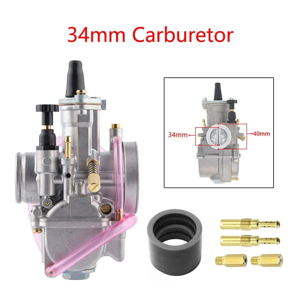 34mm Carburetor for PWK34 250-350cc Keihin KOSO OKO Dirt Pit Bike ATV