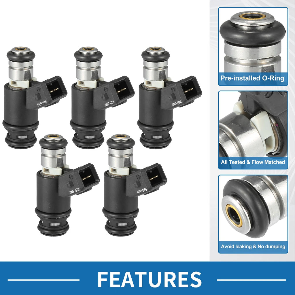 Set of 5 Fuel Injectors No. 021906031B/021906031D for VW Golf (1992–1997)