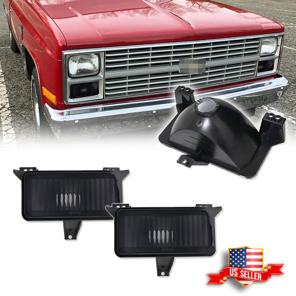 Smoked Front Turn Signal Park Lamps for Chevrolet GMC Pickup Truck (1983–1987)