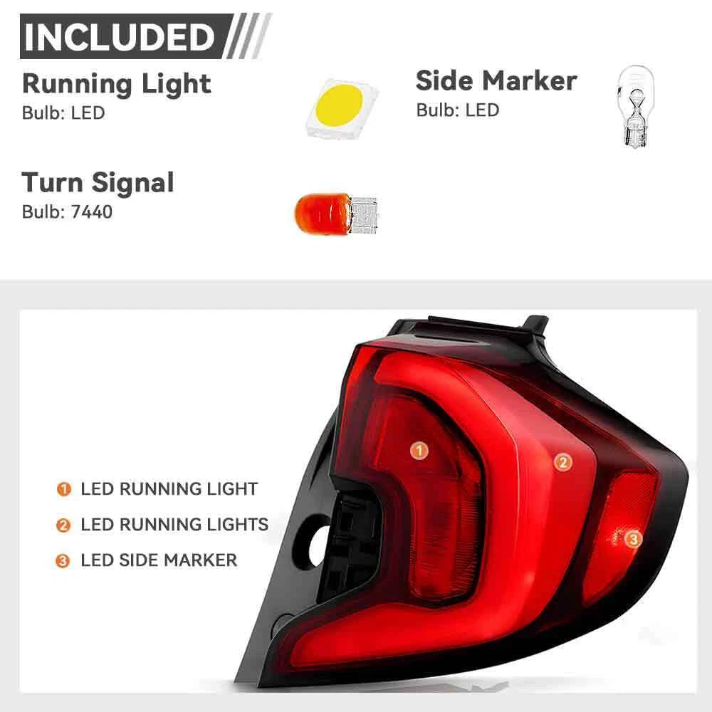 LED Tail Light for GMC Terrain SL/SLE/SLT (2018–2021) Outer Rear Left+Right Pair