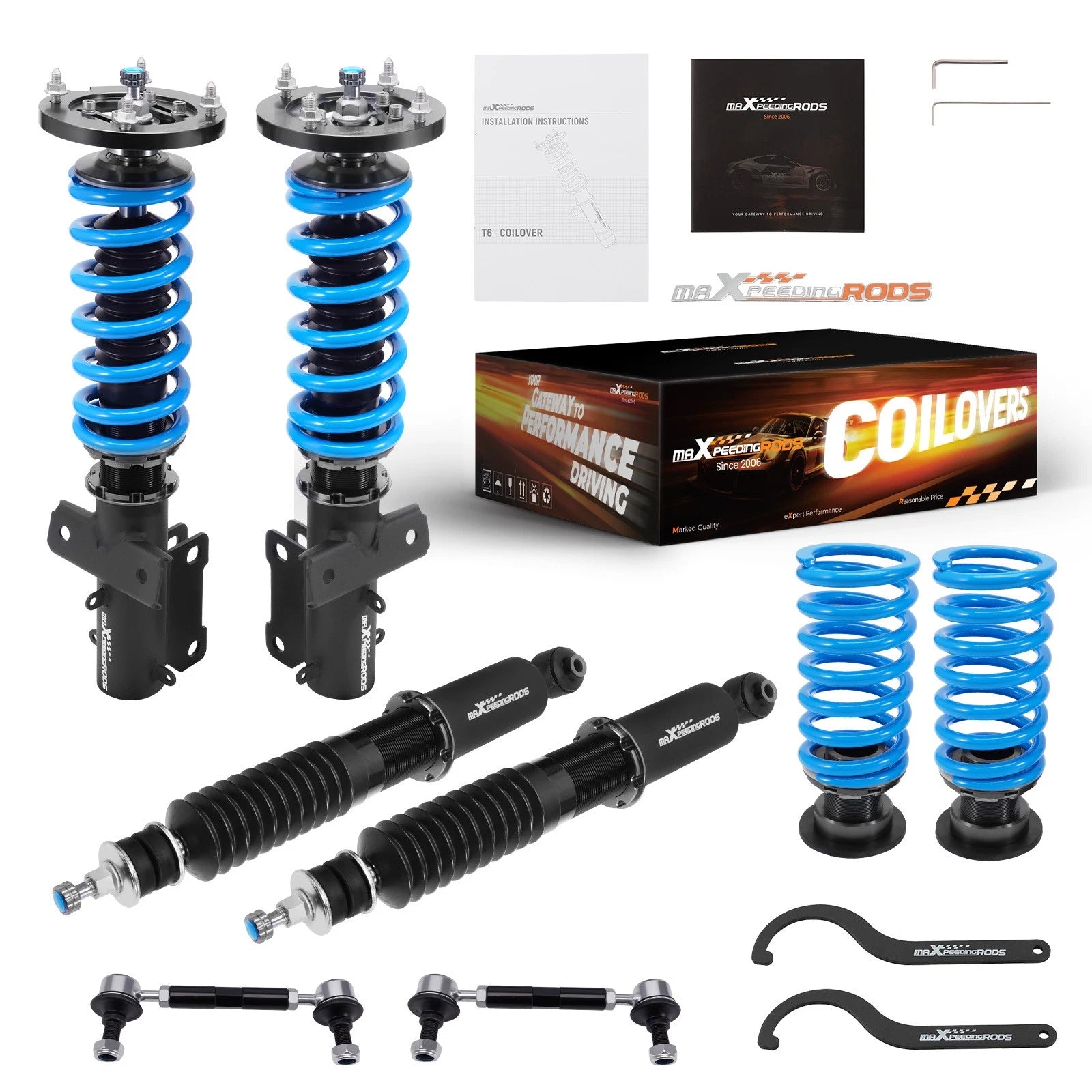 Set of 4 Coilovers for Ford Mustang (2005–2014) Suspension Lowering Kit