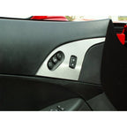 Brushed Stainless Door Lock Trim Plate for 05-13 Chevy Corvette w/Option Buttons