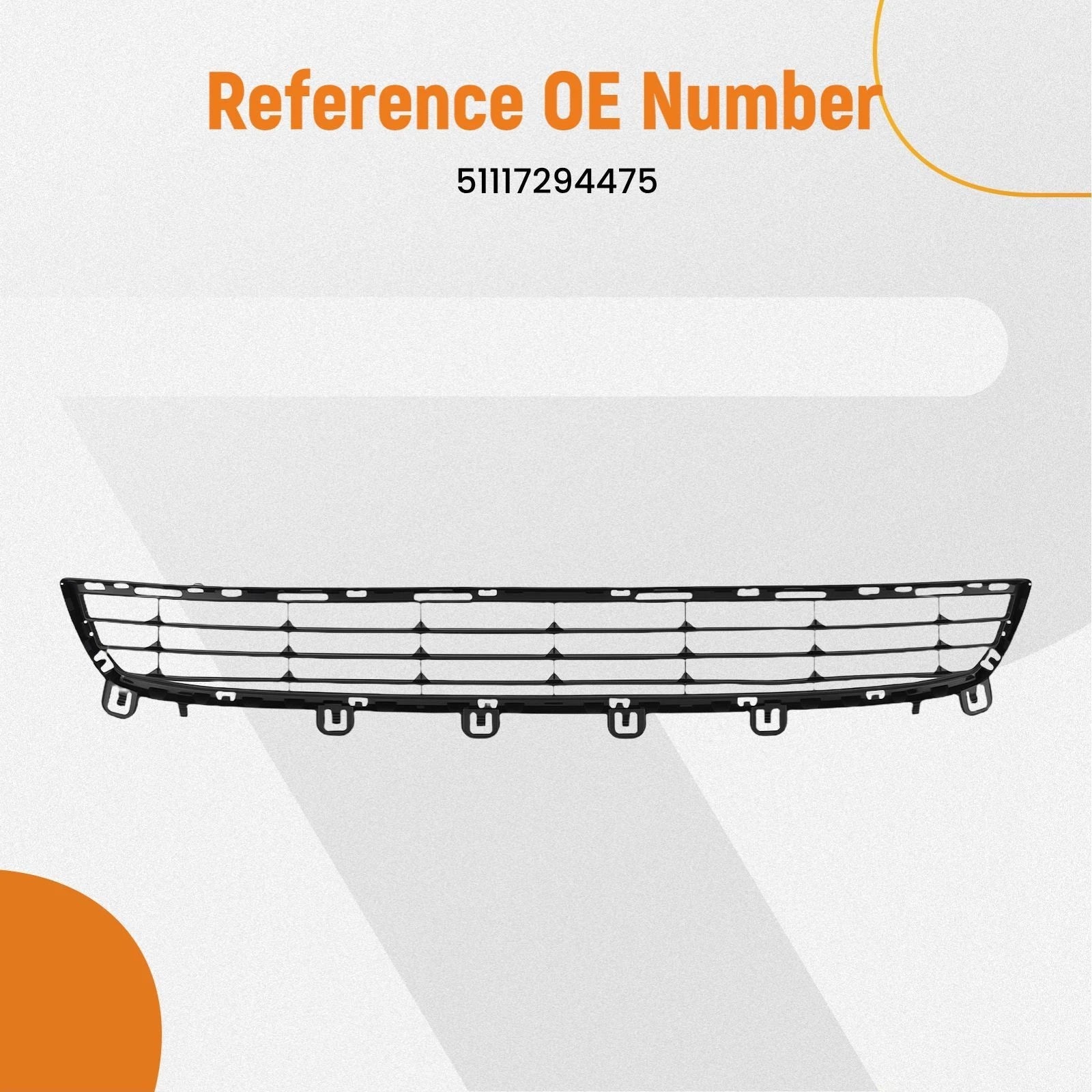 Front Bumper Lower Grille for BMW X5 xDrive (2014–2018) 51117294475 Plastic