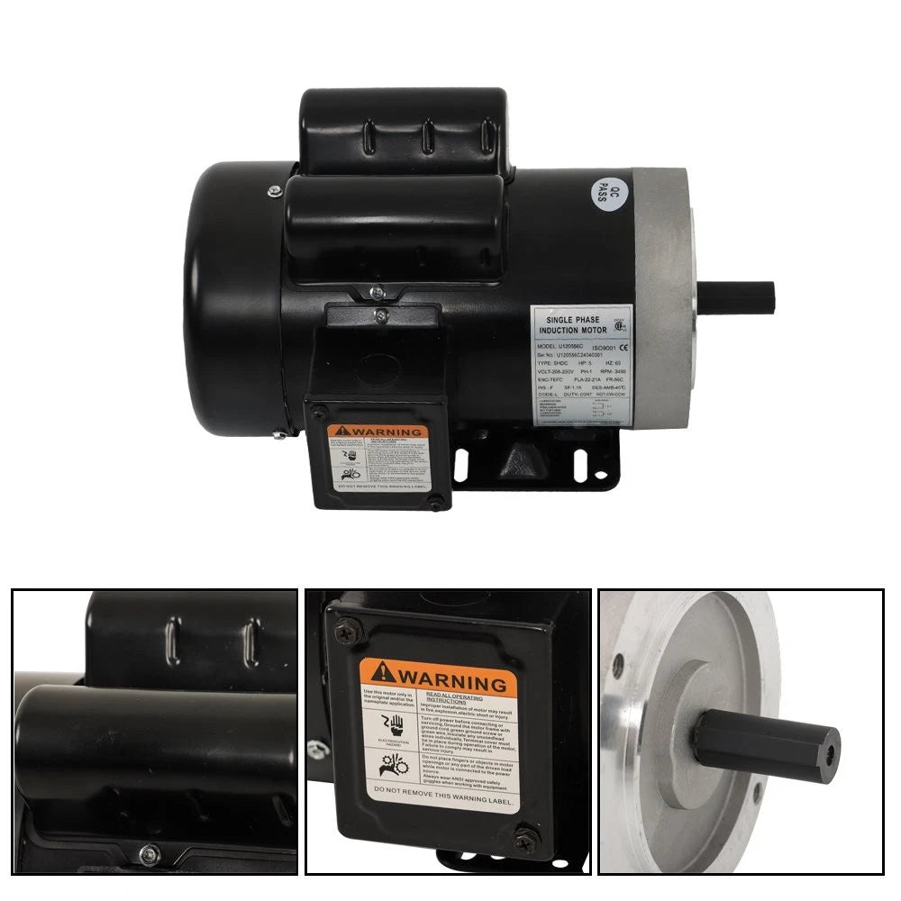 5HP Electric Motor for Various Applications (208-230V, 3450RPM)