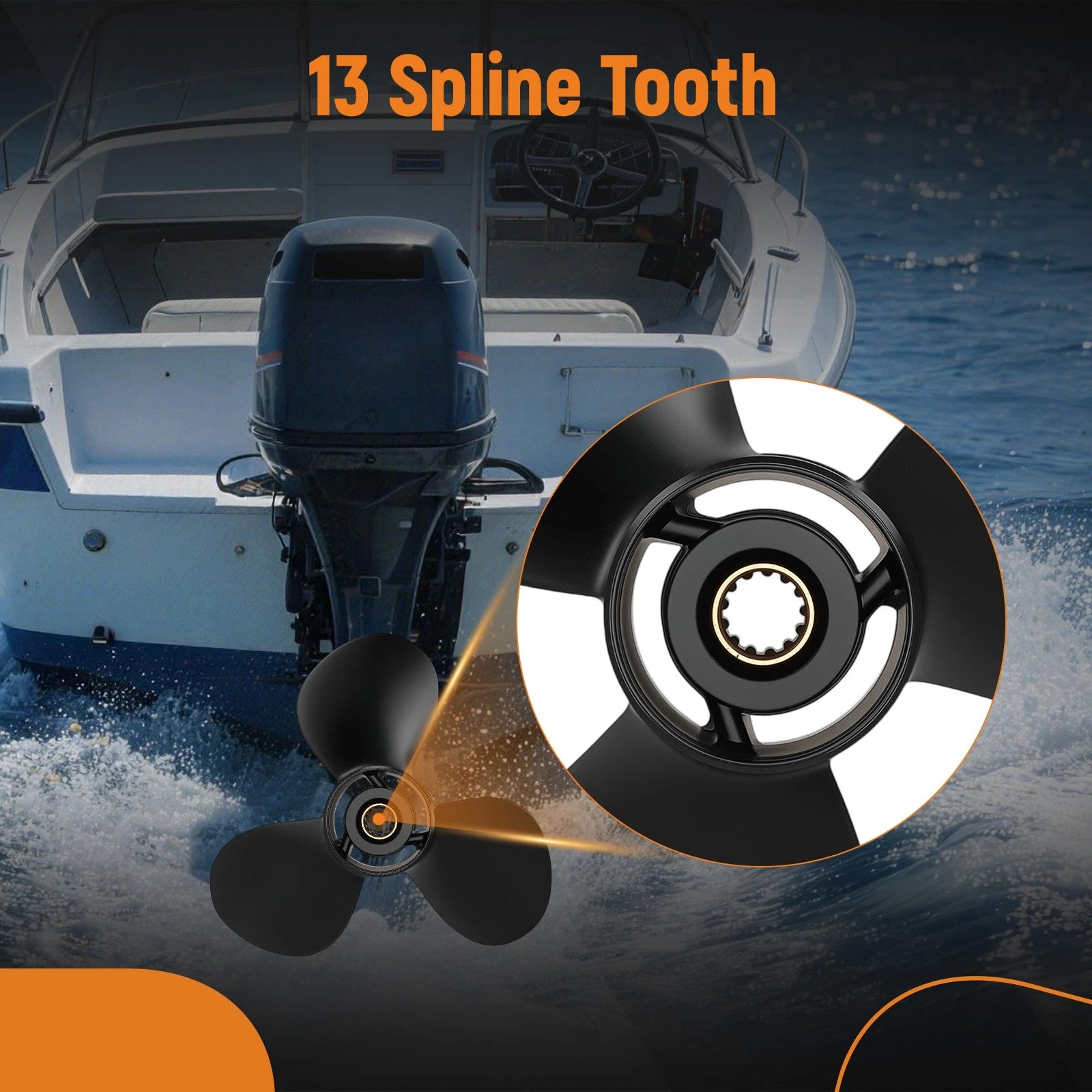 3 Blade Boat Propeller for Mercury Outboard 25-75HP (9" Pitch, 48-87818A45)