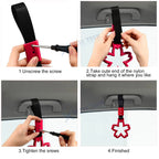 Plastic Nylon Stripe White Sakura Flower Car Handle Strap Charm for Drift (2020-2025)