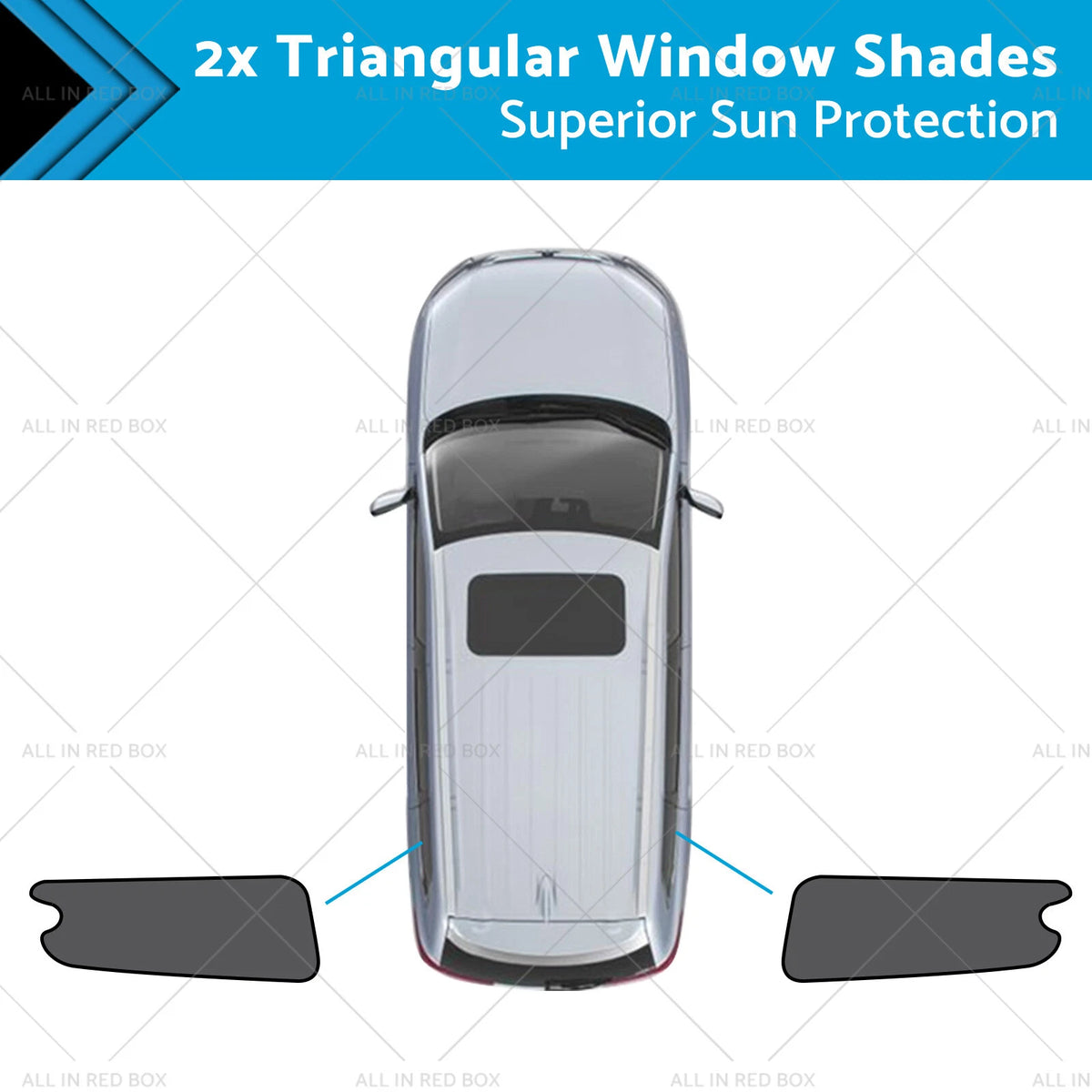 2X Triangular Window Shades for LDV G10 (2014–Present) UVB UVA Protection