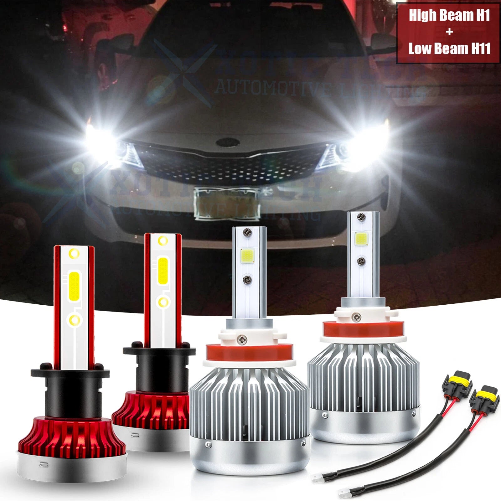 Xenon White 6000K LED COB Headlights for Kia Optima (2011–2015)